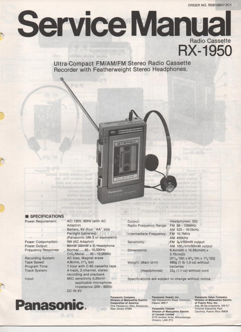 Panasonic RX-1950 ▷ Walkman.land