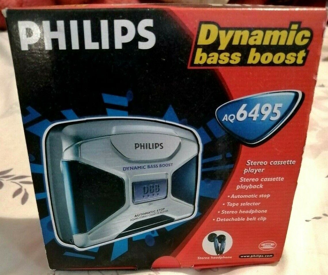 Baladeur Cassette Philips AQ6485 Walkman, Dynamic Bass Boost, Vintage, Gris