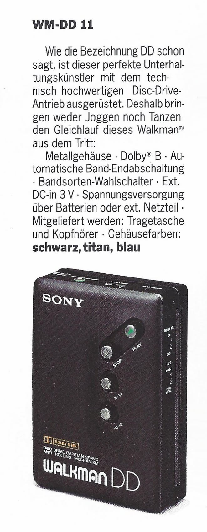 Sony WM-DD11 ▷ Walkman.land
